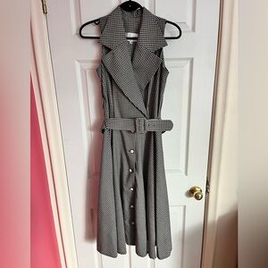 Vintage A-line gingham midi dress